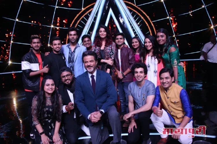 Fanney Khan team with the contestants on Indian Idol 10