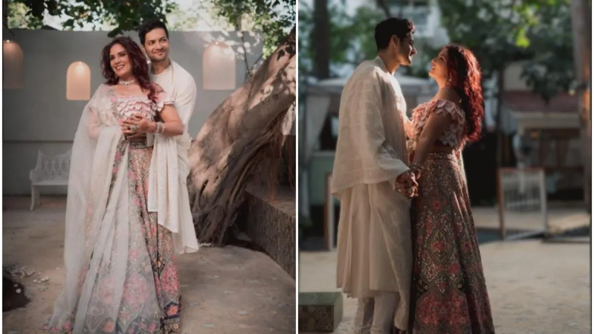 Richa Chadha-Ali Fazal Wedding: ऋचा चड्ढा-अली फजल की शादी की रस्में शुरू,  सामने आईं संगीत की तस्वीरें - Richa Chadha Ali Fazal Wedding bollywood  couple pre wedding function tmovb - AajTak