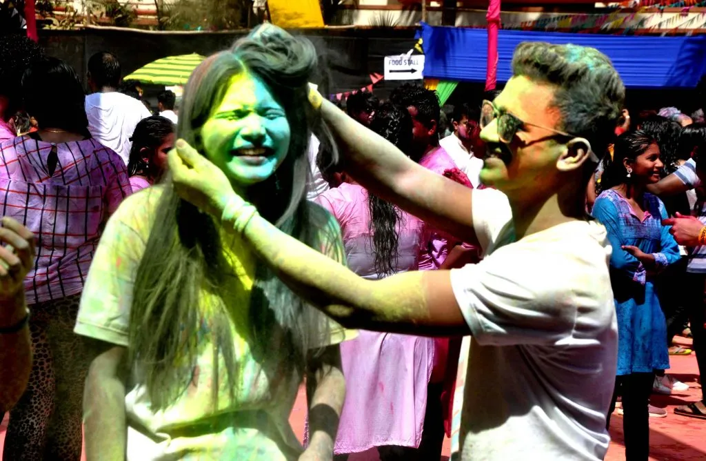 Actress Ankita Lokhande, Youngsters And People Celebrate Colourful Holi Festival In Mumbai On Tuesday