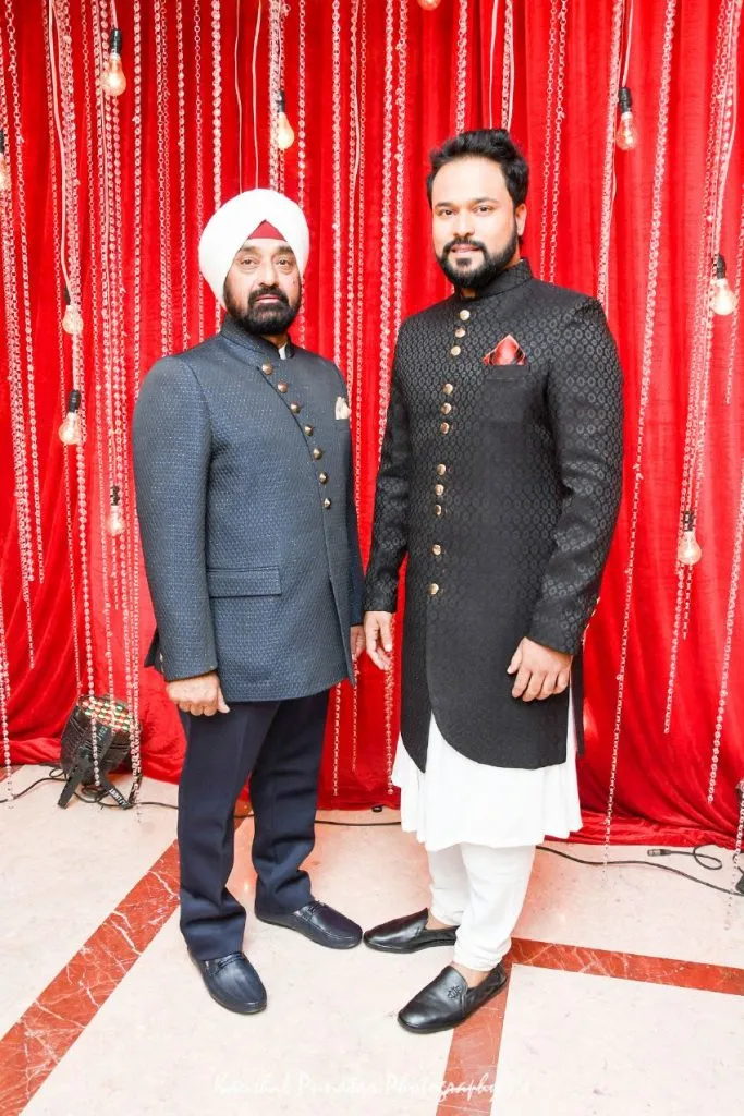 Tajinder Singh Tiwana with his father