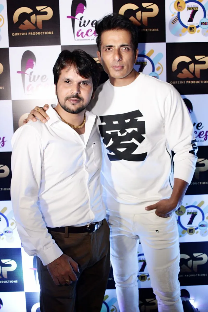 वसीम कुरैशी के रिएलिटी शो "मिस्टर एंड मिस सेवन स्टे‌ट्स" की सफलता के जश्न में सोनू सूद हुए शामिल