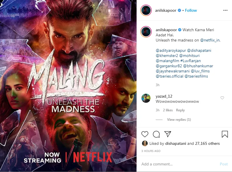 Malang On Netflix / आदित्य रॉय कपूर और दिशा पाटनी स्टारर फिल्म 