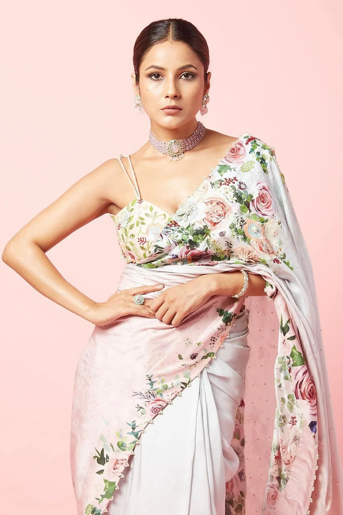 Shehnaaz gill in Floral saree