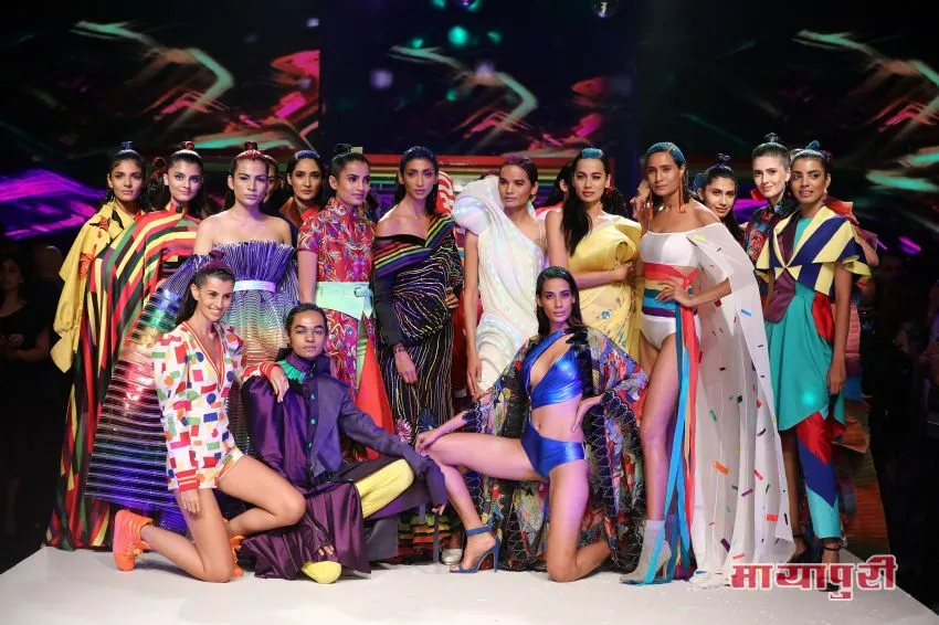 Models showcasing Rainbow collection at LMIFW SS
