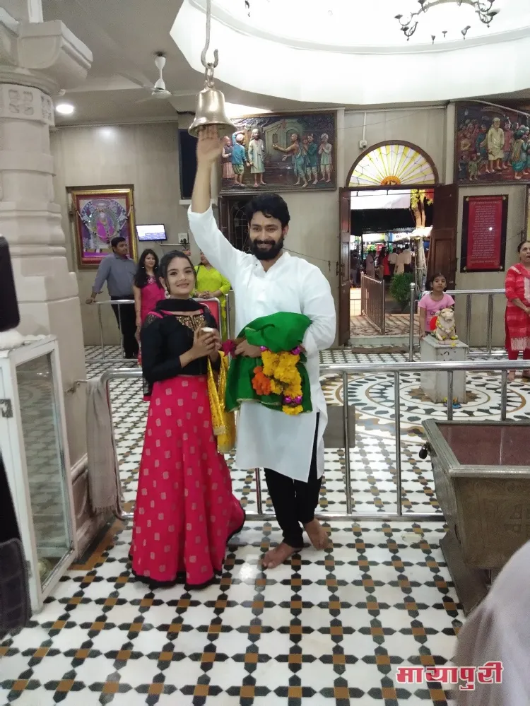 Abeer and Dhrisha seeking blessing from their Guru Sai Baba on the occasion of Guru Purnima