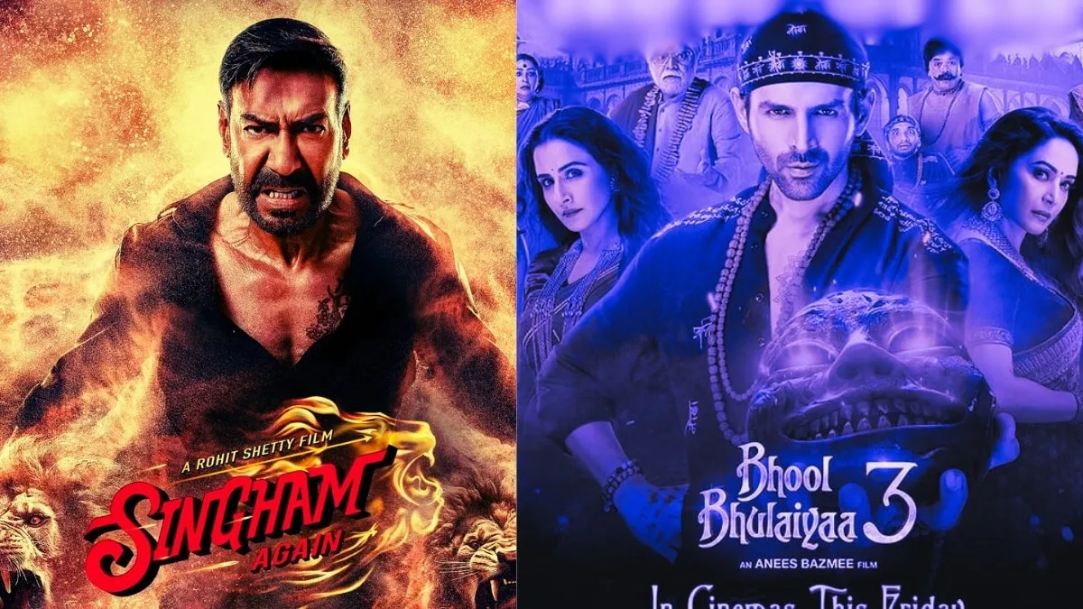बंपर ओपनिंग के लिए तैयार 'सिंघम अगेन', 'भूल भुलैया 3' भी नहीं पीछे, थिएटर्स  में होगा दिवाली धमाका - singham again bhool bhulaiyaa 3 set for bumper  opening advance booking indicates 70