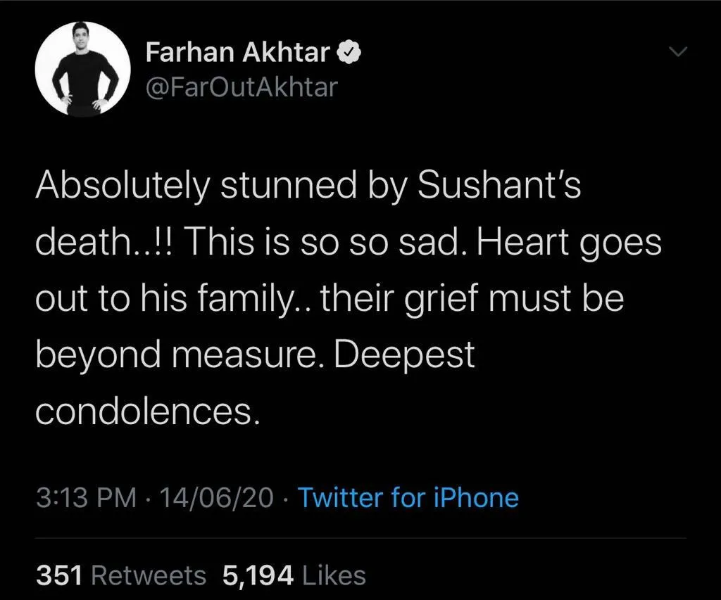 Sushant Singh Death : सुशांत सिंह राजपूत ने घर में फांसी लगाकर की खुदकुशी , सोशल मीडिया पर सितारे दे रहे श्रद्धांजलि