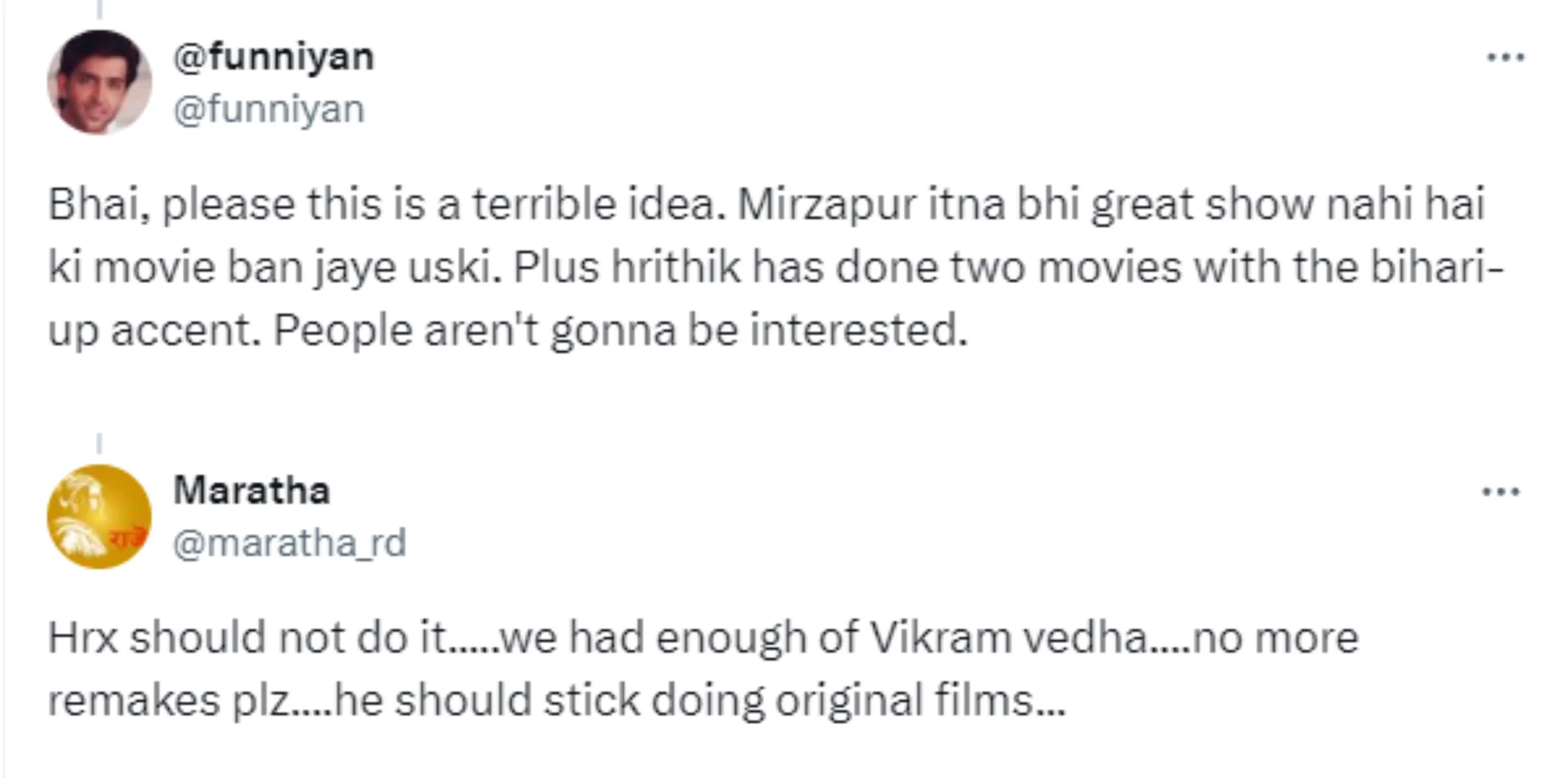 Netizens rant against Hrithik playing Kaleen Bhaiya in Mirzapur movie