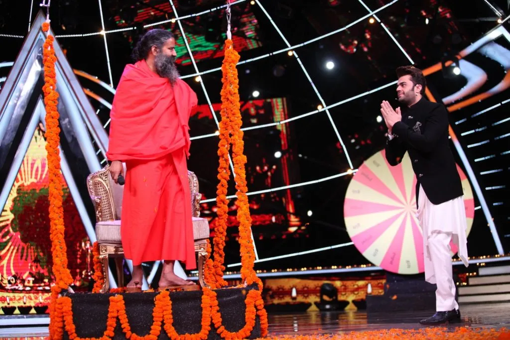 Ramdev Baba and Maniesh Paul