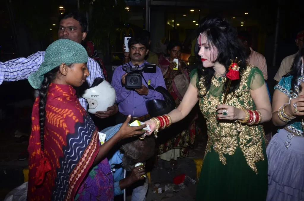 Radhe Maa Celebrates With Poor People