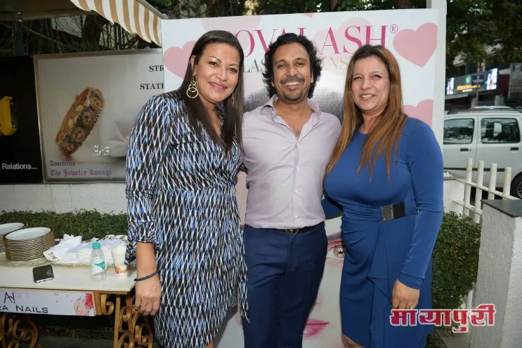 Thenny Mejia, with Anirudh Khaitan and Sapna Bedi 