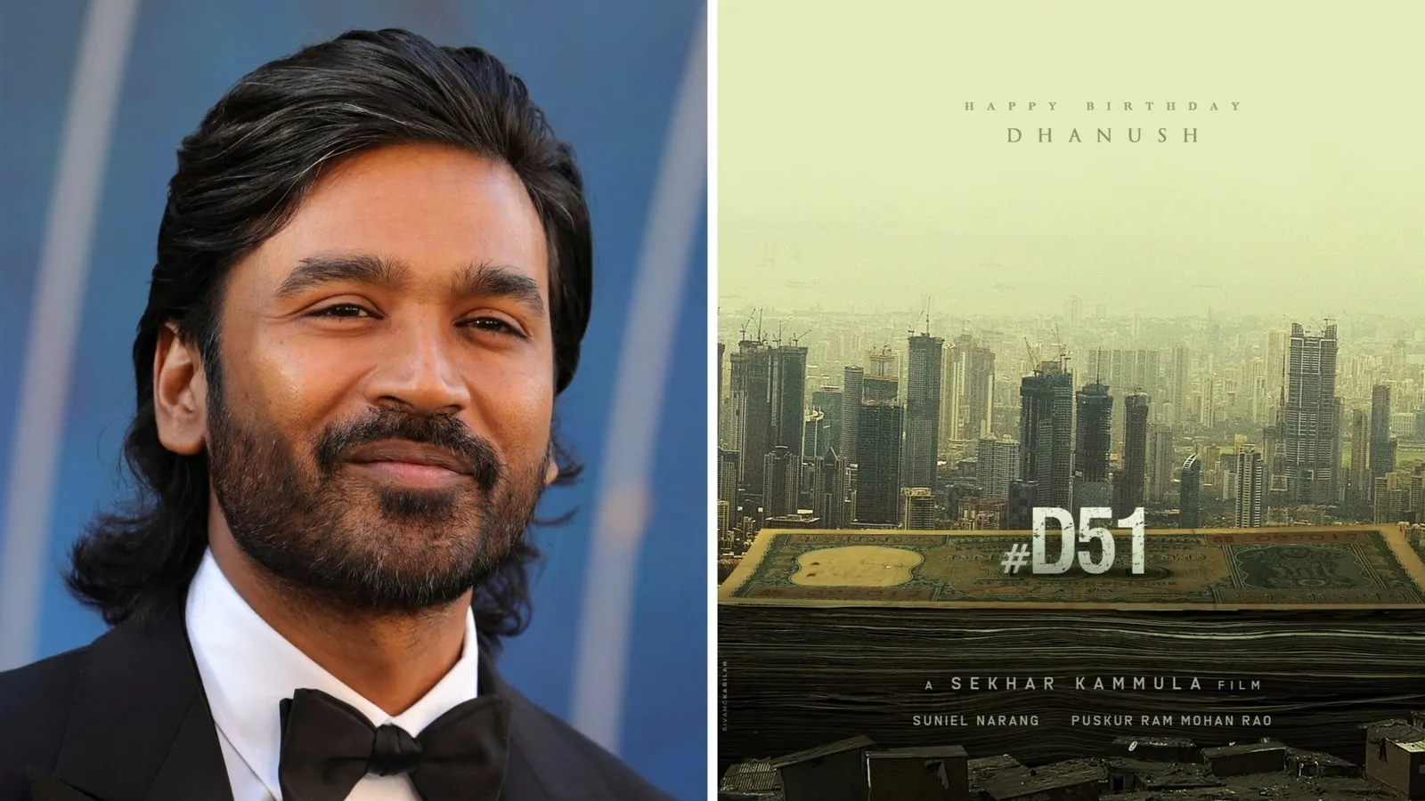 D51: Dhanush announces his next with Sekhar Kammula, concept poster out -  Hindustan Times