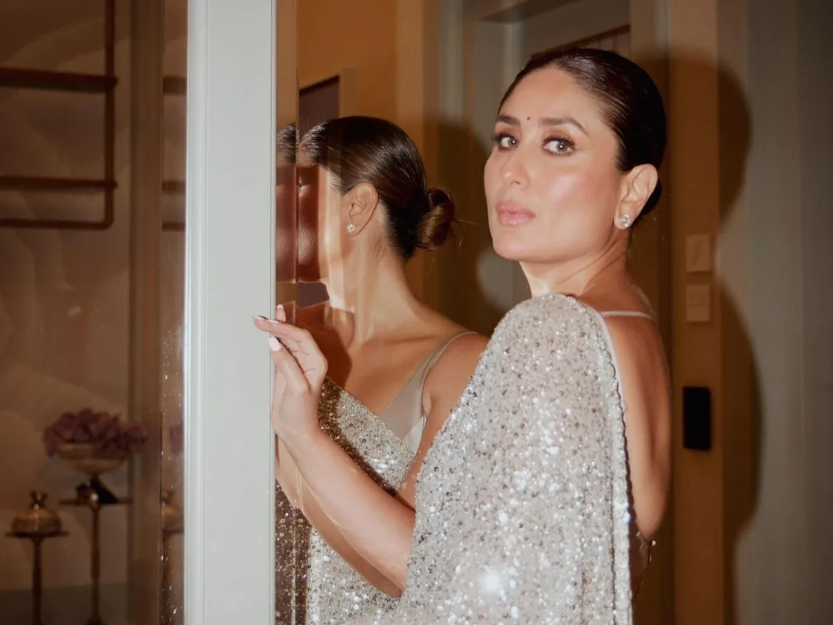 Kareena Kapoor Khan dazzles in a silver Sabyasachi saree for an awards night