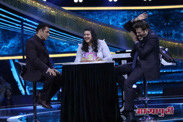 A fun moment between Salman Khan, Anil Kapoor and Pihu on Dus Ka Dum