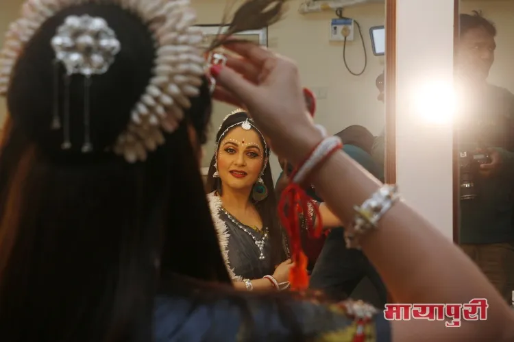 Gracy Singh prepares for her dance performance at ISKCON