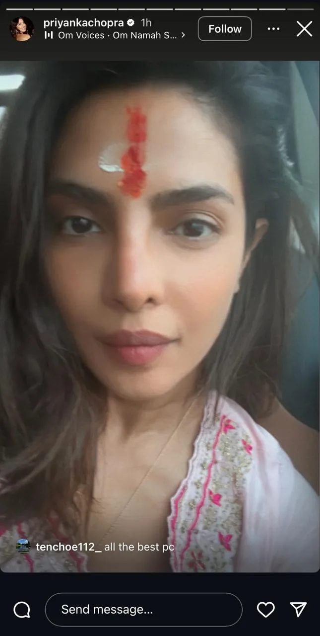 Priyanka Chopra's early morning visit to temple in Hyderabad.
