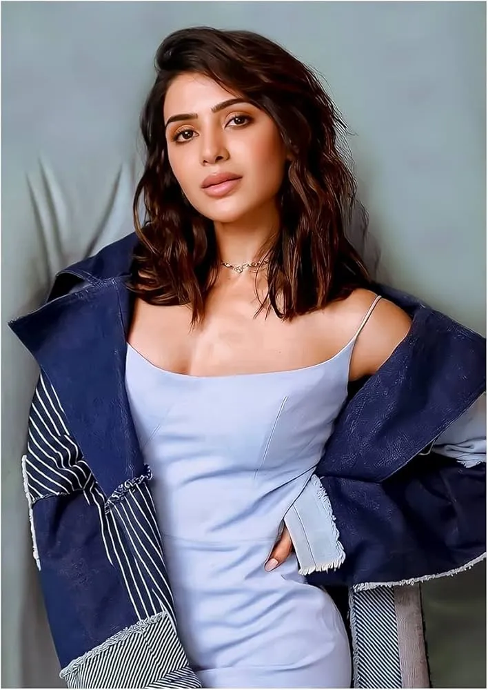 Samantha वॉल पोस्टर स्टिकर - Samantha वॉल पोस्टर - Actress Samantha  ruthprabhu वॉल स्टिकर - हीरोइन सामंथा वॉल पोस्टर - 21 x 29CM - मजबूत चिपकने  वाला - ...