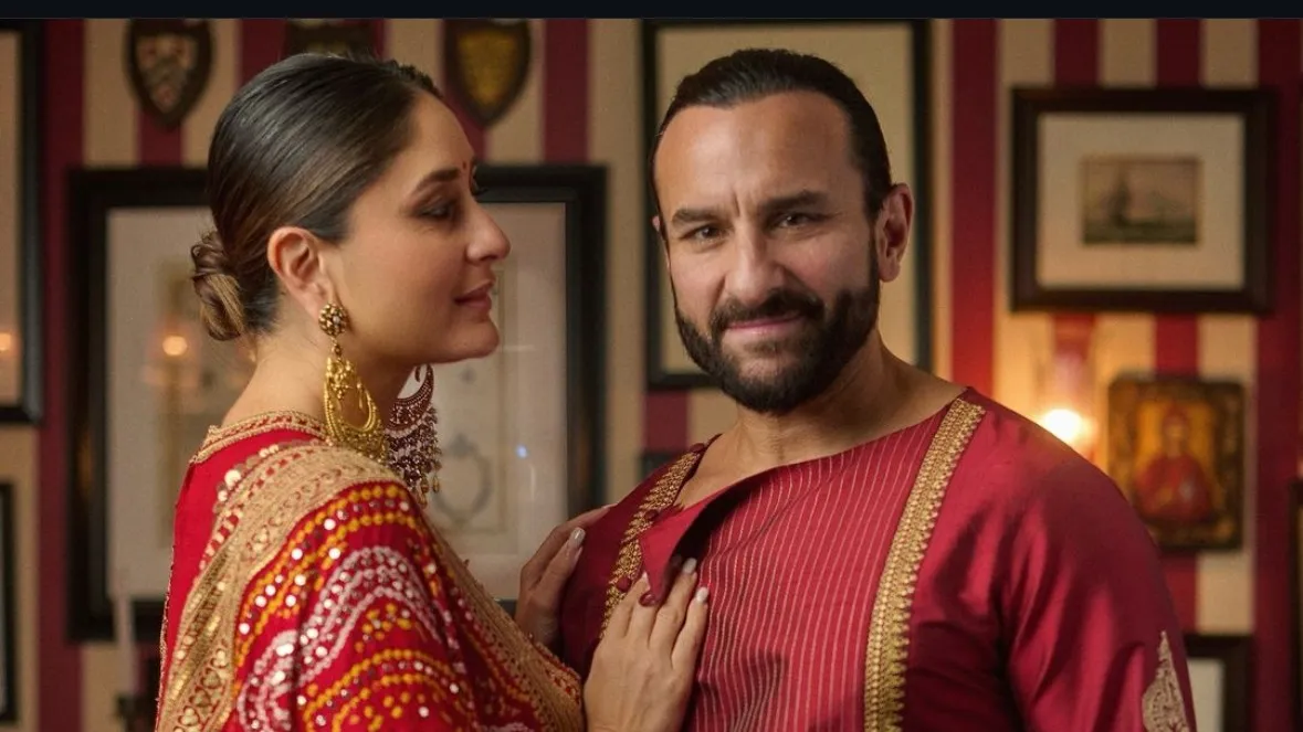 Kareena and Saif stun in red at Ganesh Chaturthi
