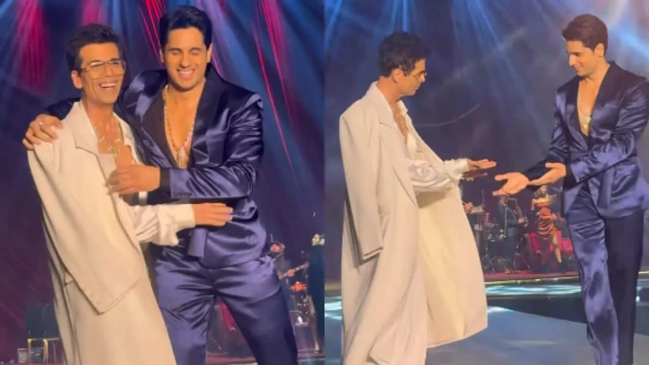 Sidharth Malhotra playfully removes Karan Johar's blazer during the ramp  walk, watch video