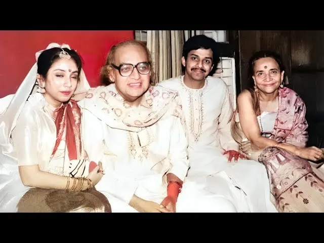 Actor Utpal Dutt With His Daughter, Wife, and Son-in-Law