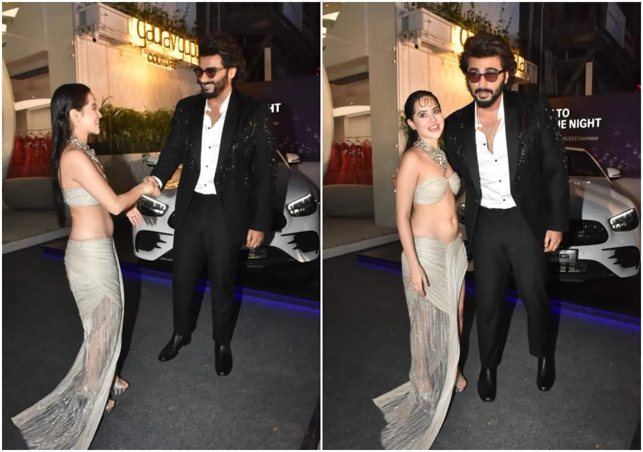 Urfi Javed posses with Arjun Kapoor at late night fashion event: फैशन नाइट  में उर्फी जावेद से टकरा गए अर्जुन कपूर, फिर दिए धांसू पोज - Entertainment  News