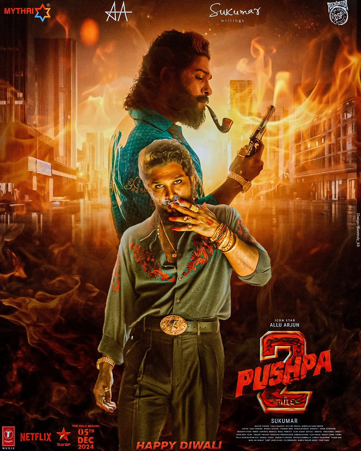 New Poster of Pushpa 2 Released - Allu Arjun and Rashmika