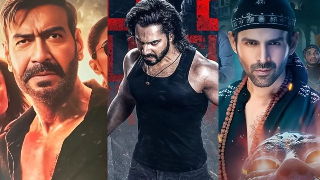 अजय देवगन और कार्तिक आर्यन के कंधे पर सवार वरुण धवन, 'बेबी जॉन' के लिए क्या  प्लानिंग हुई? | Varun dhawan baby john teaser with ajay devgn singham again  and kartik aaryan