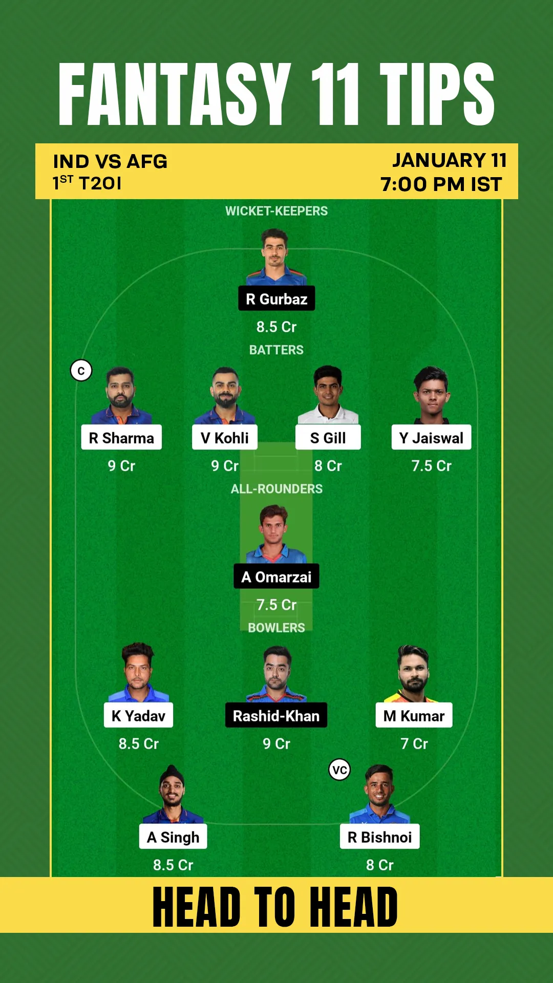 IND vs AFG Dream11 