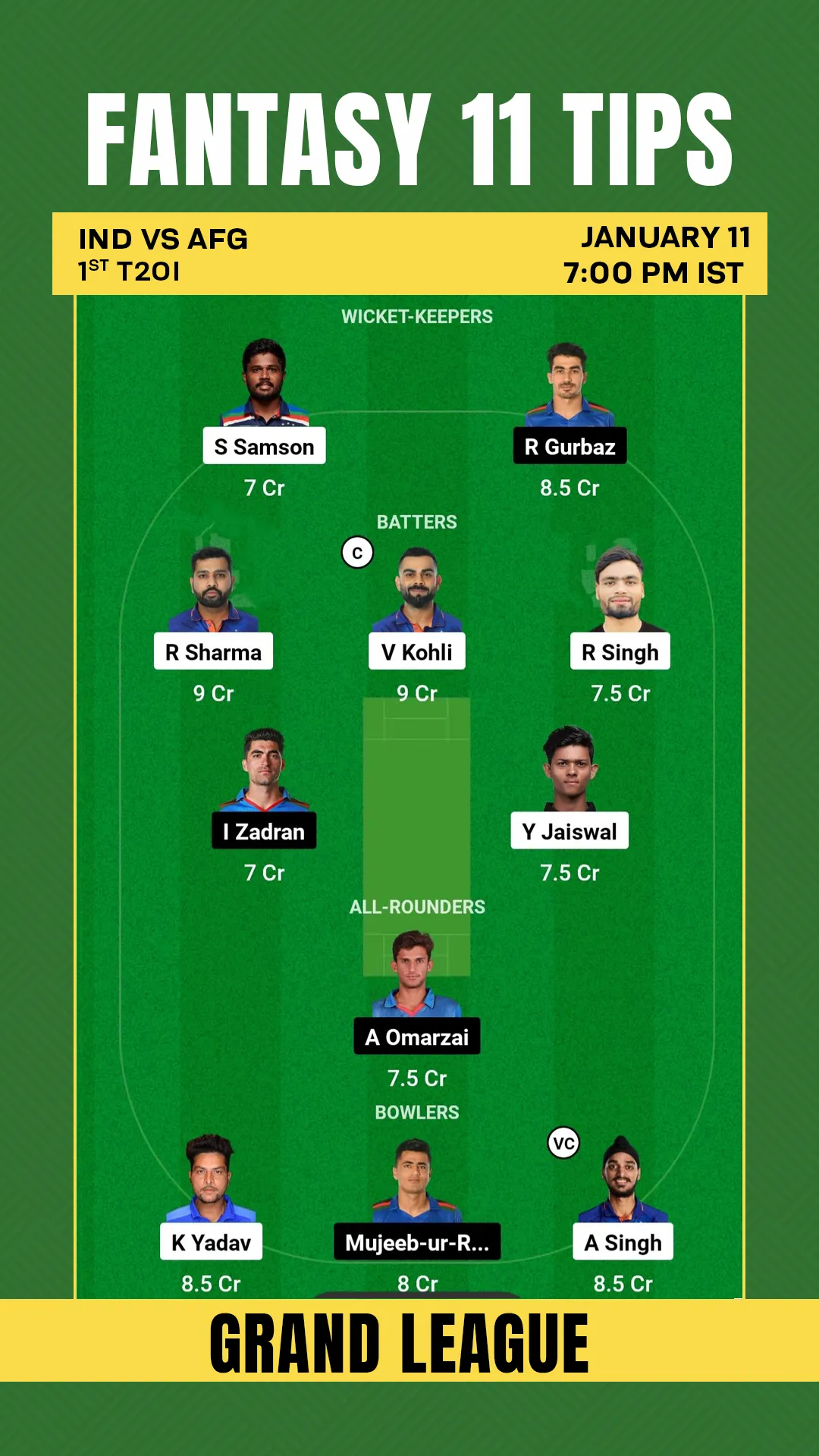 IND vs AFG Dream11 