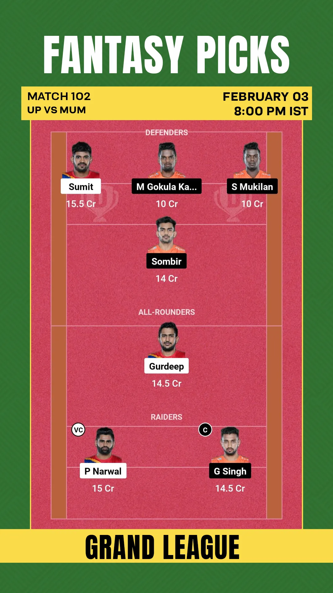 UP vs MUM Dream11