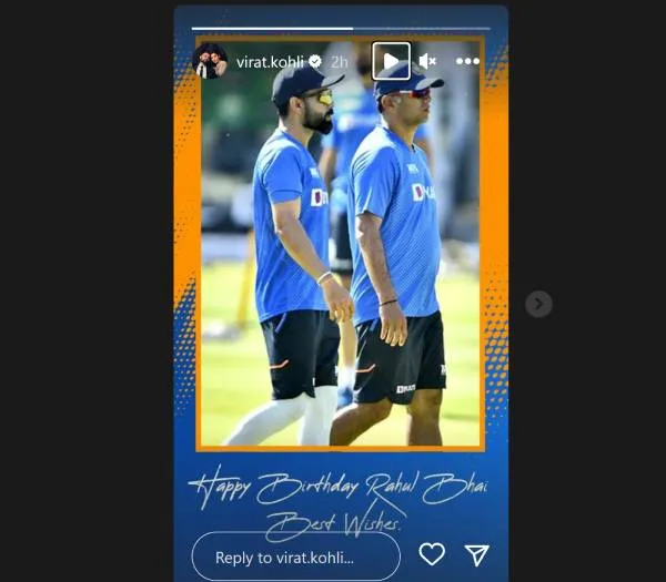 Screengrab of Virat Kohli's wish(Instagram)