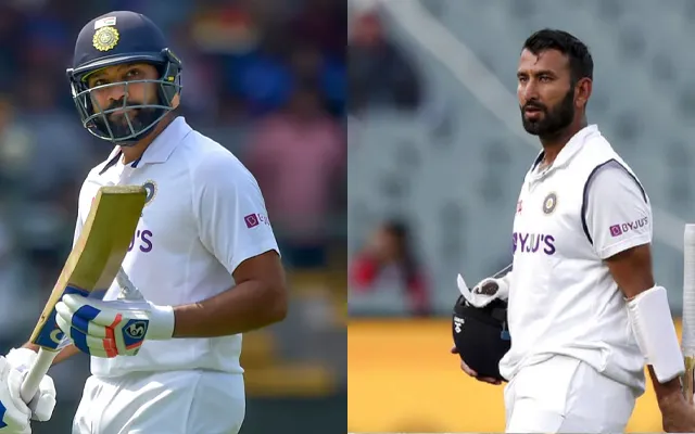 Rohit Sharma and Cheteshwar Pujara (Source - Twitter)