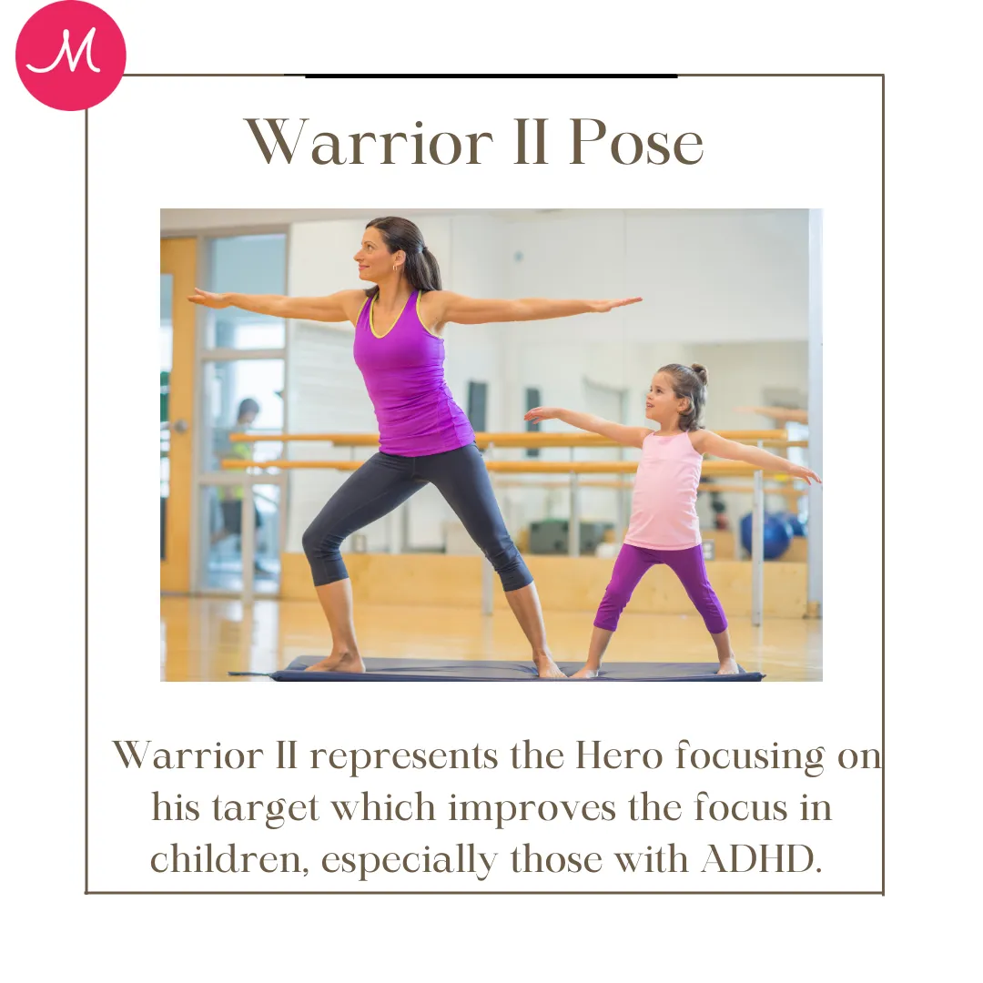 Warrior Pose kids yoga for improved focus