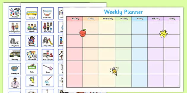 Kids Weekly Activity Planner | Children's Timetable | Twinkl