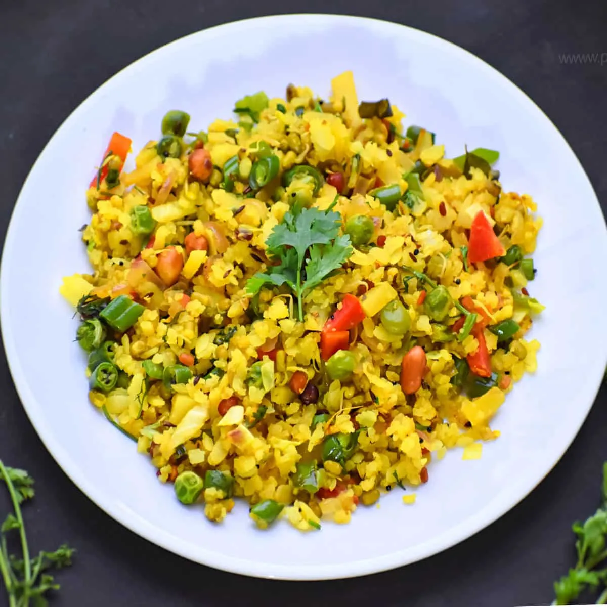 Vegetable Poha | Diet Poha - Palate's Desire