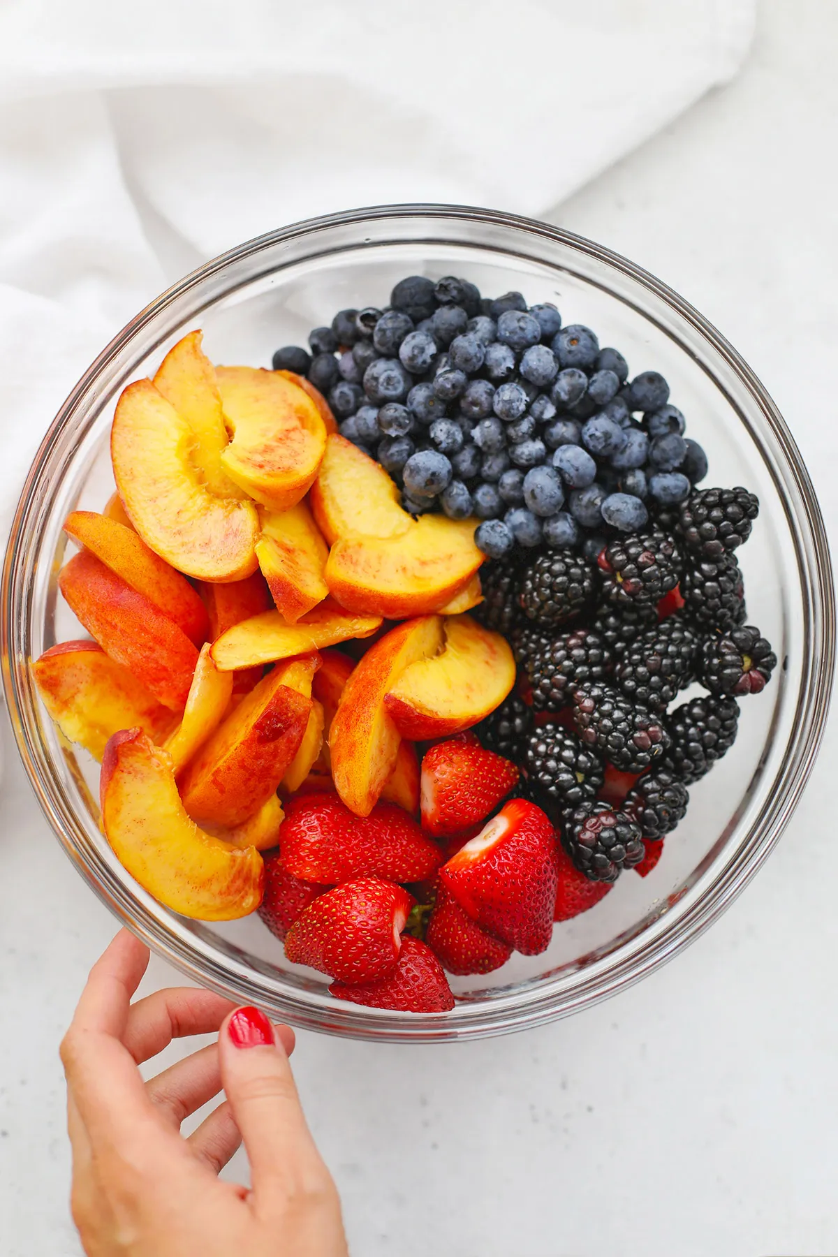 Peach Berry Fruit Salad (Paleo or Vegan!) • One Lovely Life