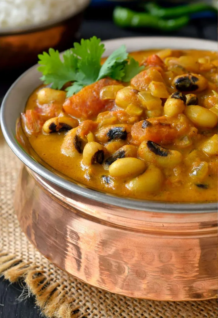 Curried Vegetarian Black-Eyed Peas Recipe - Cilantro and Citronella