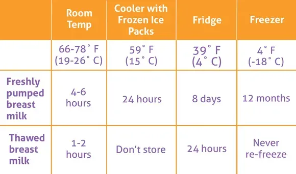 Guidelines for Storing & Thawing Breast Milk | Hygeia Health