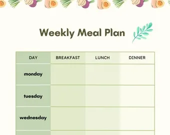 Easy to Use Weekly Meal Planner - Etsy