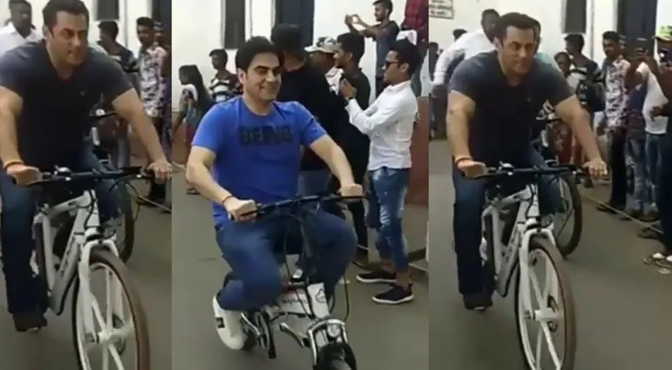 Salman Khan Goes To 'Dabangg 3' Shoot On A Bicycle
