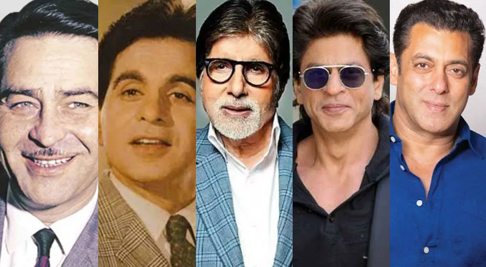 Raj Kapoor, Dilip Kumar, Amitabh, Shahrukh & Salman