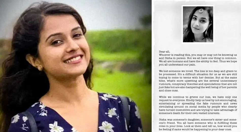 Disha Salian family statement