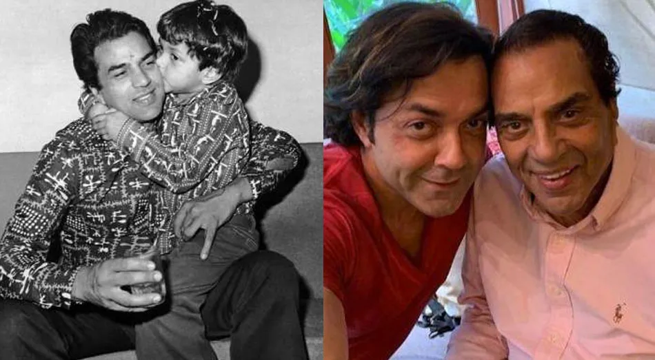 Bobby Deol Twinning With Dad Dharmendra In This Cute Throwback Pic