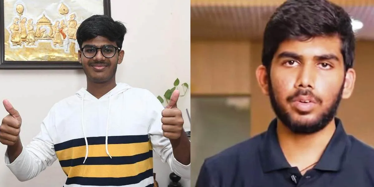 NEET-UG 2023 toppers Prabanjan J (Left) and Bora Varun Chakravarthi (Right)