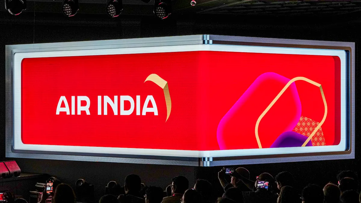 Air India's new logo at its unvealing in New Delhi on Thursday, Aug. 10, 2023