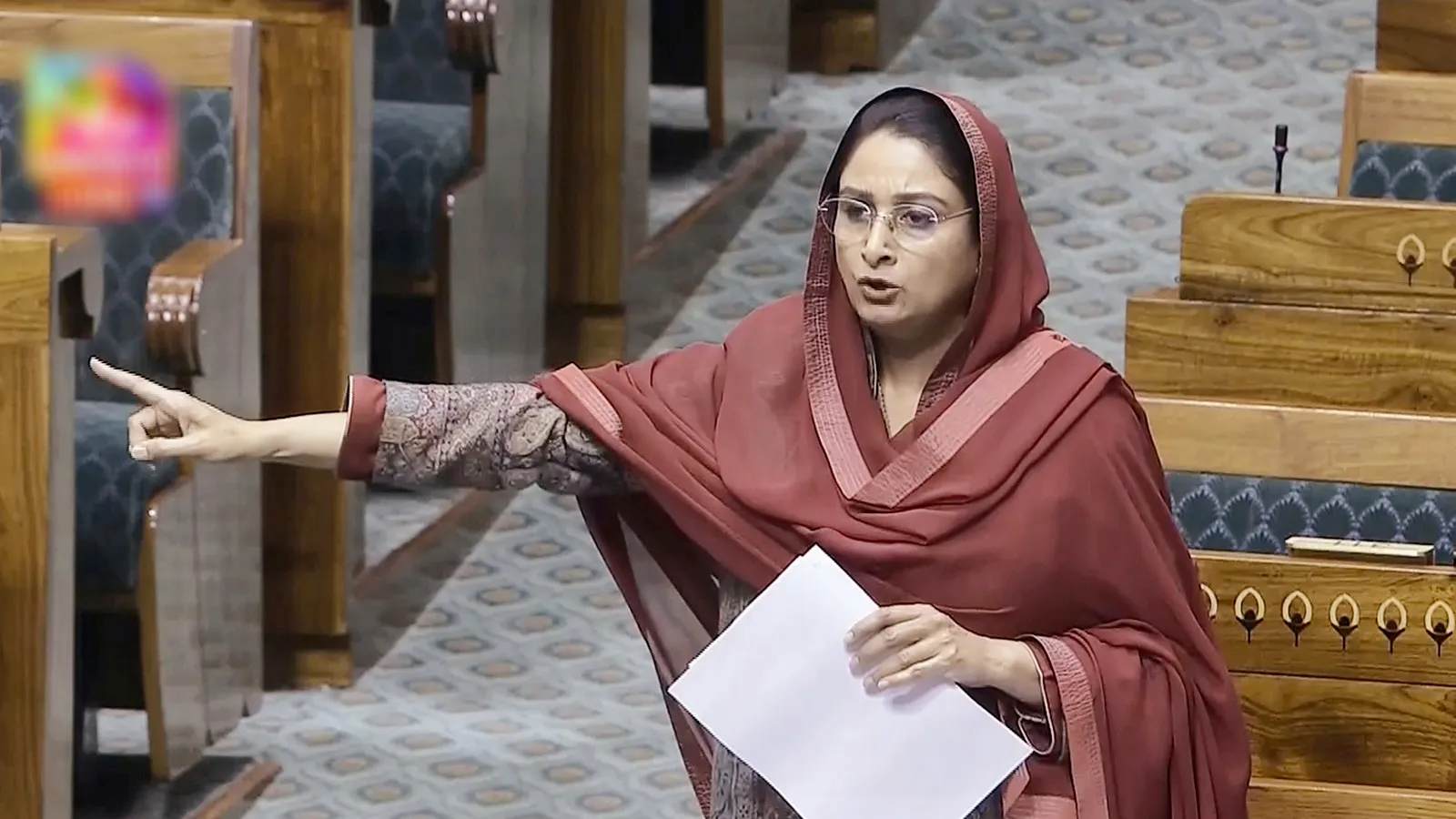 Shiromani Akali Dal (SAD) MP Harsimrat Kaur Badal speaks in the Lok Sabha during the Winter session of Parliament
