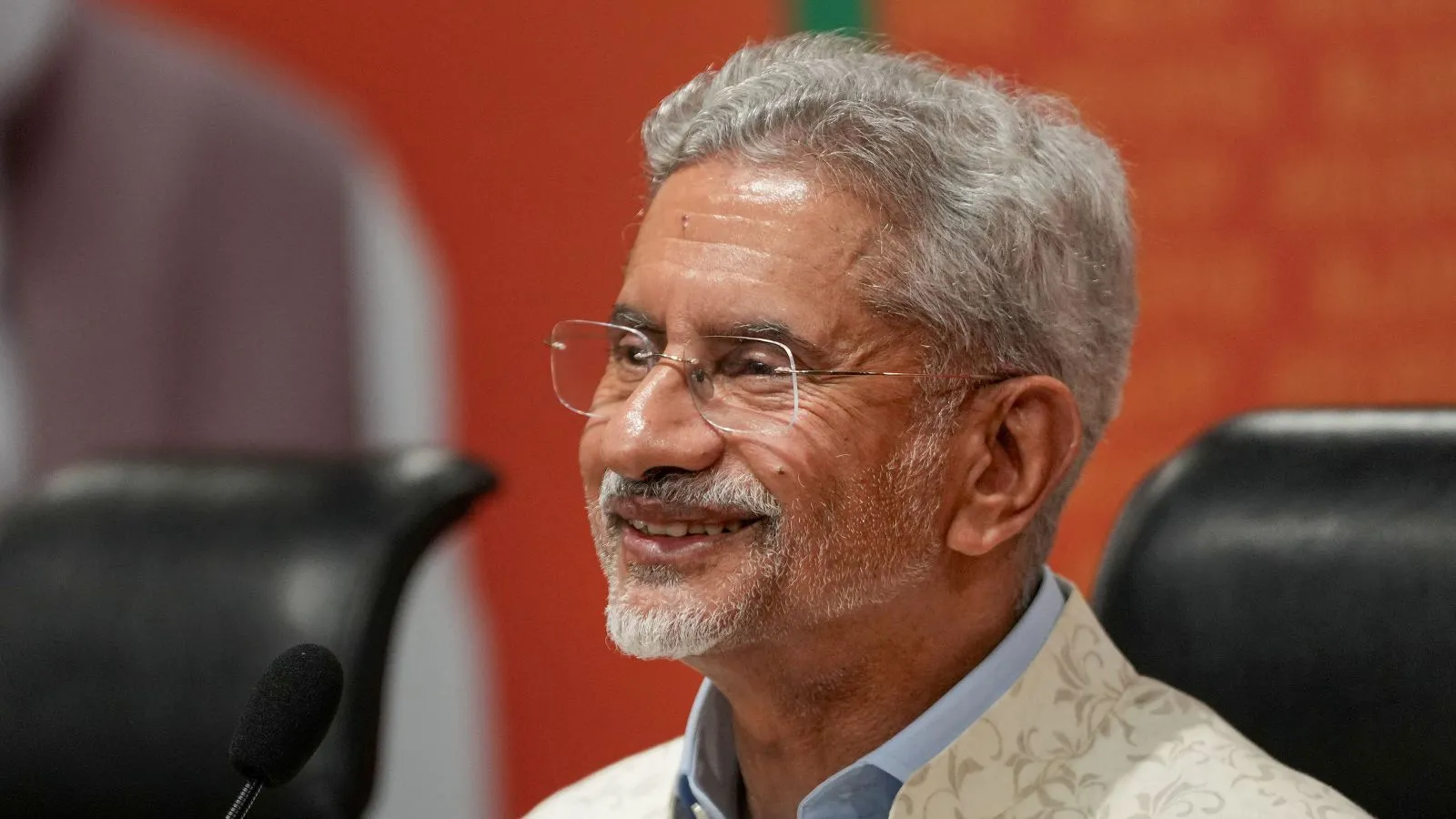 External Affairs Minister S. Jaishankar addresses a press conference at the BJP Headquarters, in New Delhi, Monday, April 1, 2024