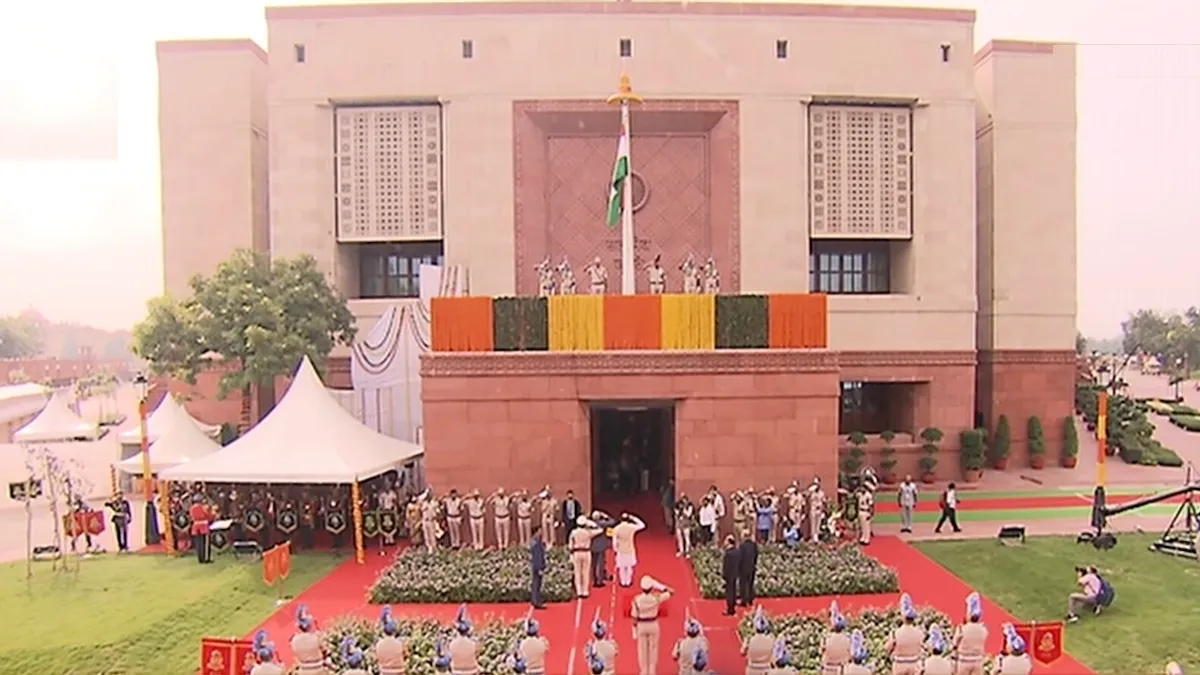 New Parliament building flag hoisting ceremony