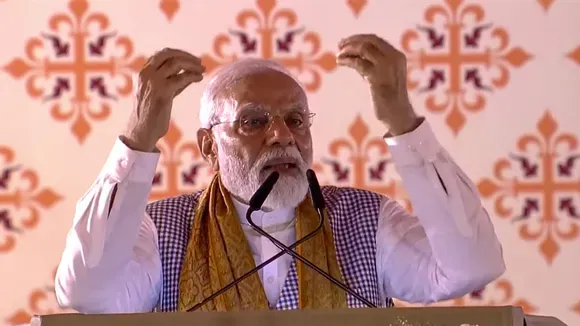 Prime Minister Narendra Modi addresses at the launch of development works, in Varanasi, Friday, July 7