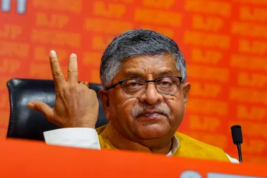 Senior BJP leader Ravi Shankar Prasad addresses the media at BJP HQ, in New Delhi